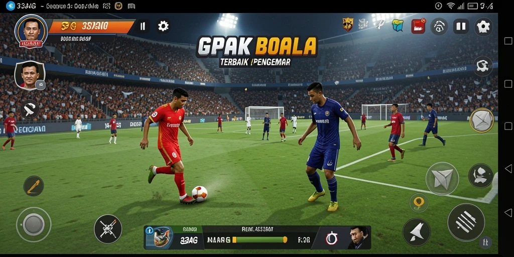 Screenshot gameplay 33AG yang menampilkan aksi sepak bola seru.