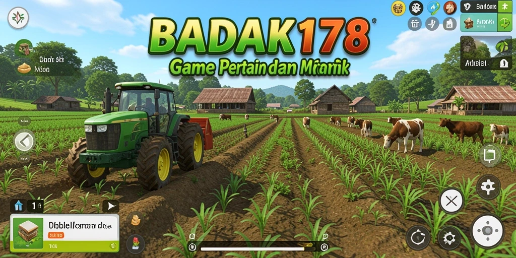 Gambar gameplay BADAK178 yang menampilkan aktivitas pertanian.
