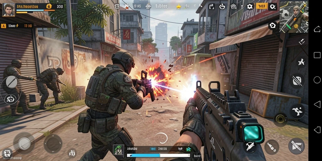 Screenshot DKK menampilkan aksi pertarungan yang intens dalam game TPS.