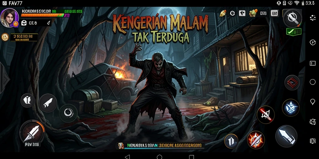 Screenshot gameplay FAV77 menunjukkan suasana horror yang mencekam.