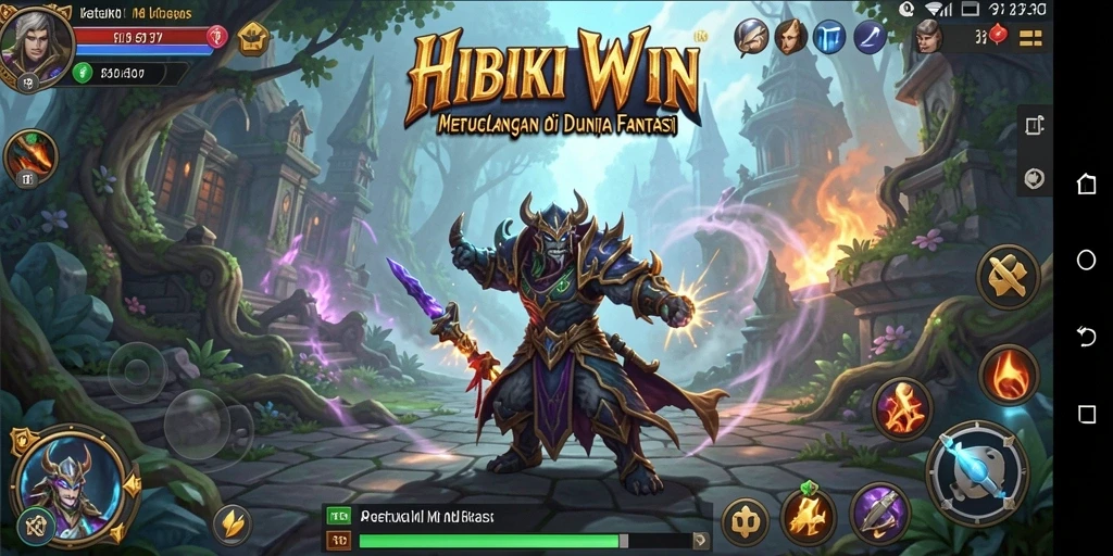 Screenshot menunjukkan aksi mendebarkan dalam gameplay HIBIKIWIN.