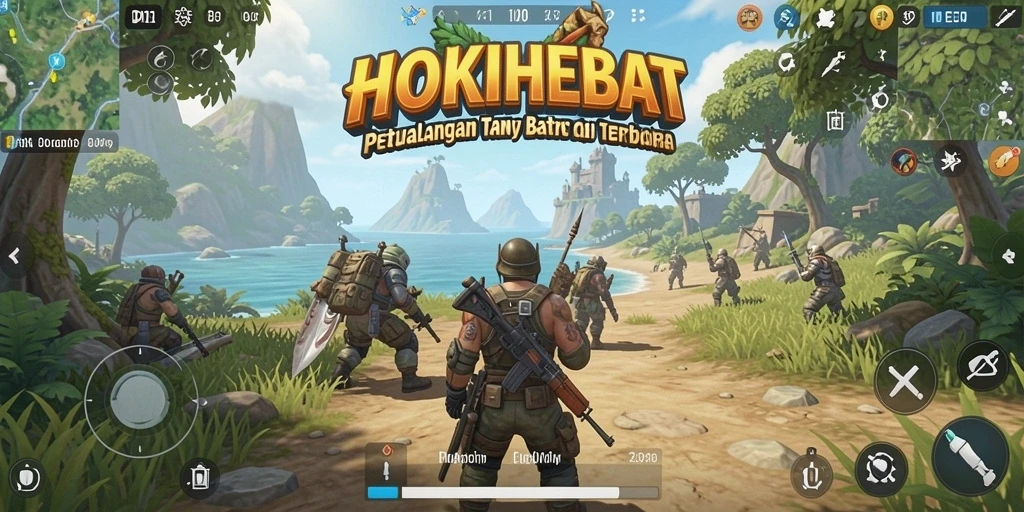 Tampilan gameplay HOKIHEBAT dalam dunia terbuka yang menakjubkan.