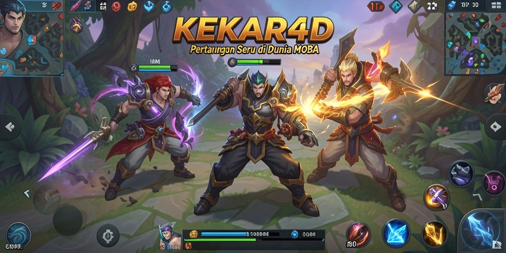 Tangkapan layar KEKAR4D menampilkan pertarungan epik di arena MOBA.