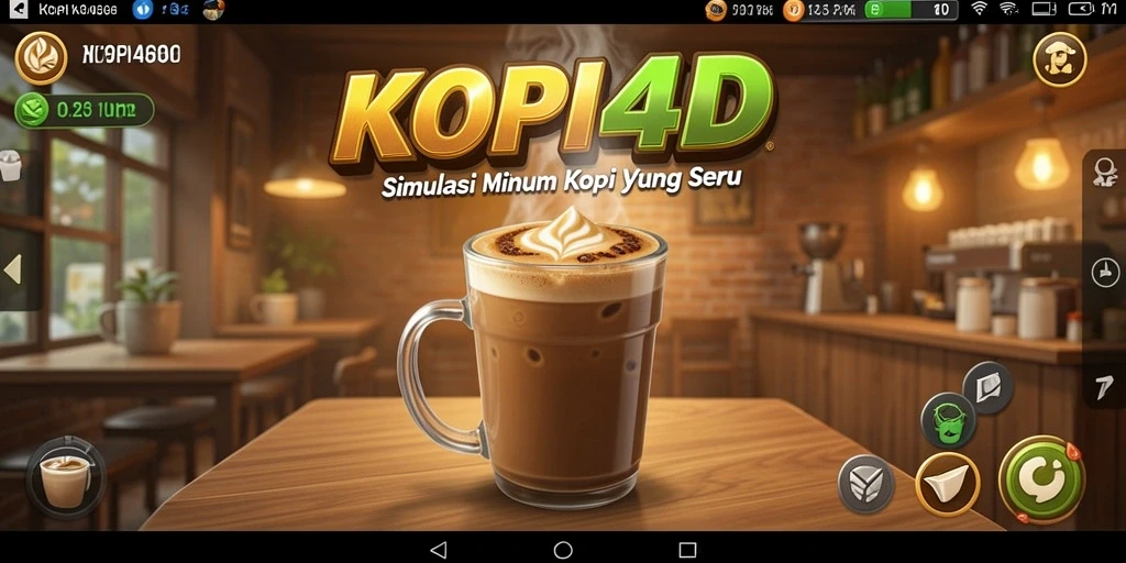 Screenshot gameplay KOPI4D menampilkan berbagai pilihan kopi yang menarik.