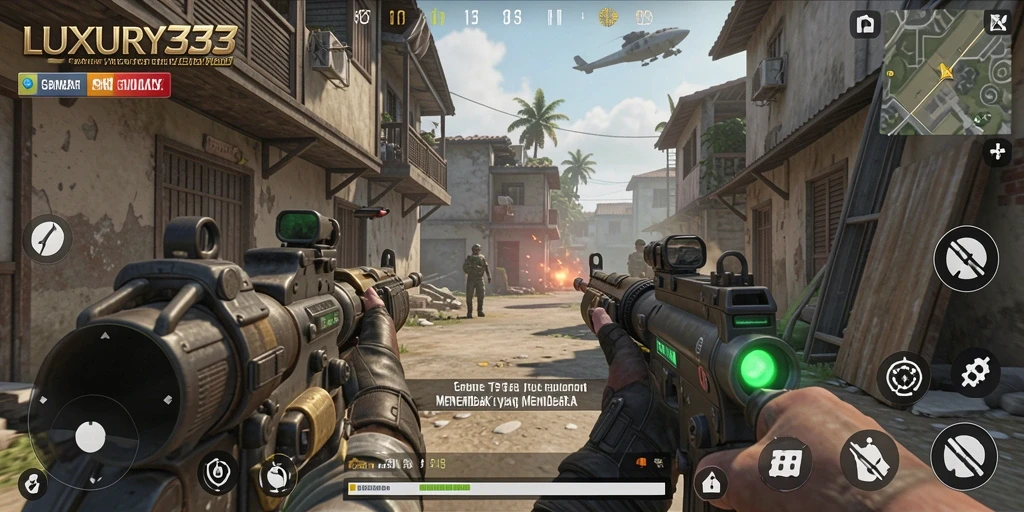 Screenshot gameplay LUXURY333 yang menampilkan aksi menembak yang seru.