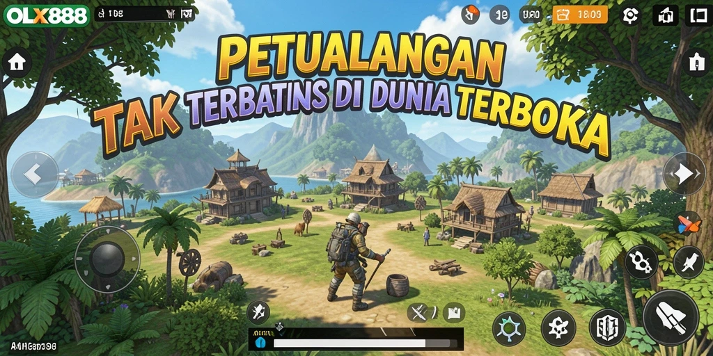 Tampilan gameplay OLX888 yang menakjubkan di dunia terbuka.