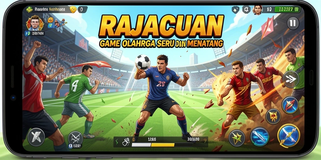 Tampilan gameplay menegangkan dari RAJACUAN dengan aksi olahraga seru.