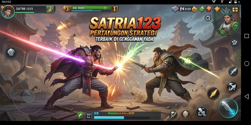 Tampilan gameplay seru dari SATRIA123 yang menampilkan pertarungan strategis.