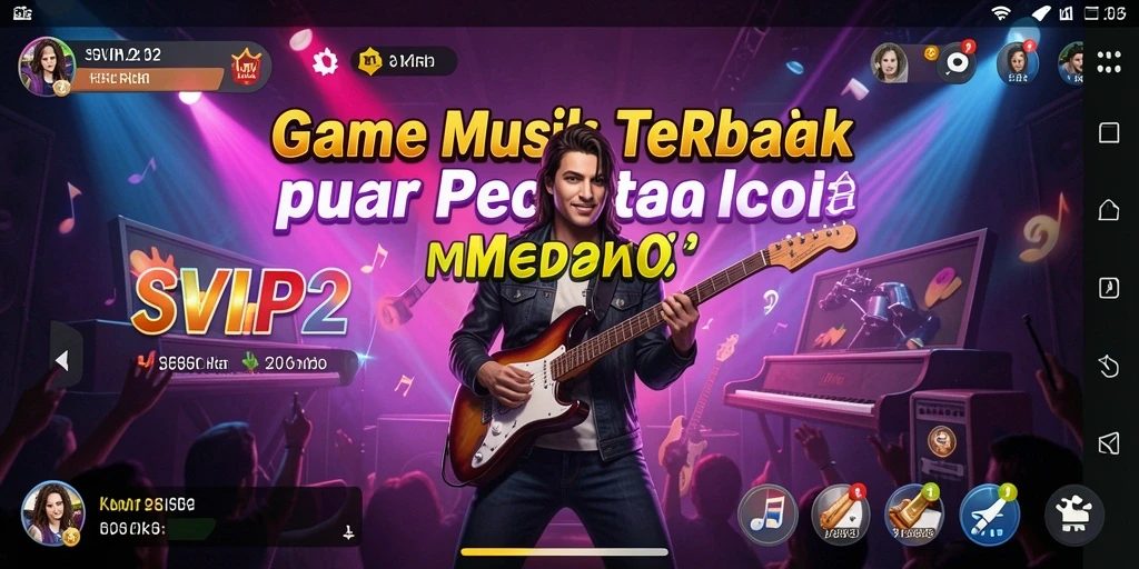 Tampilan gameplay SVIP2 yang seru dan interaktif dengan berbagai genre musik.