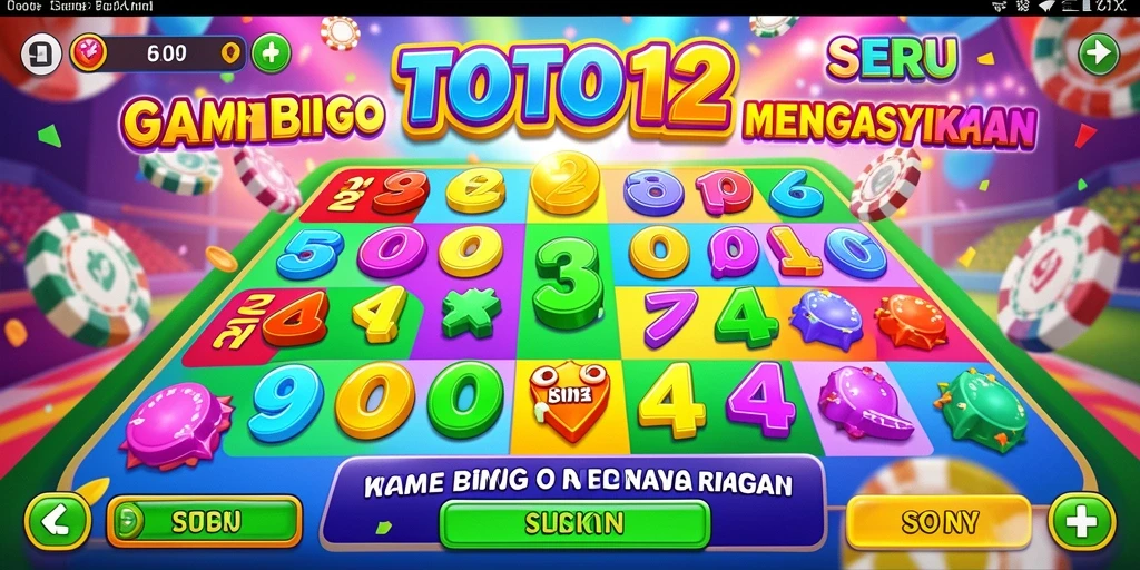 Screenshot TOTO12 menampilkan gameplay Bingo yang seru dan interaktif.